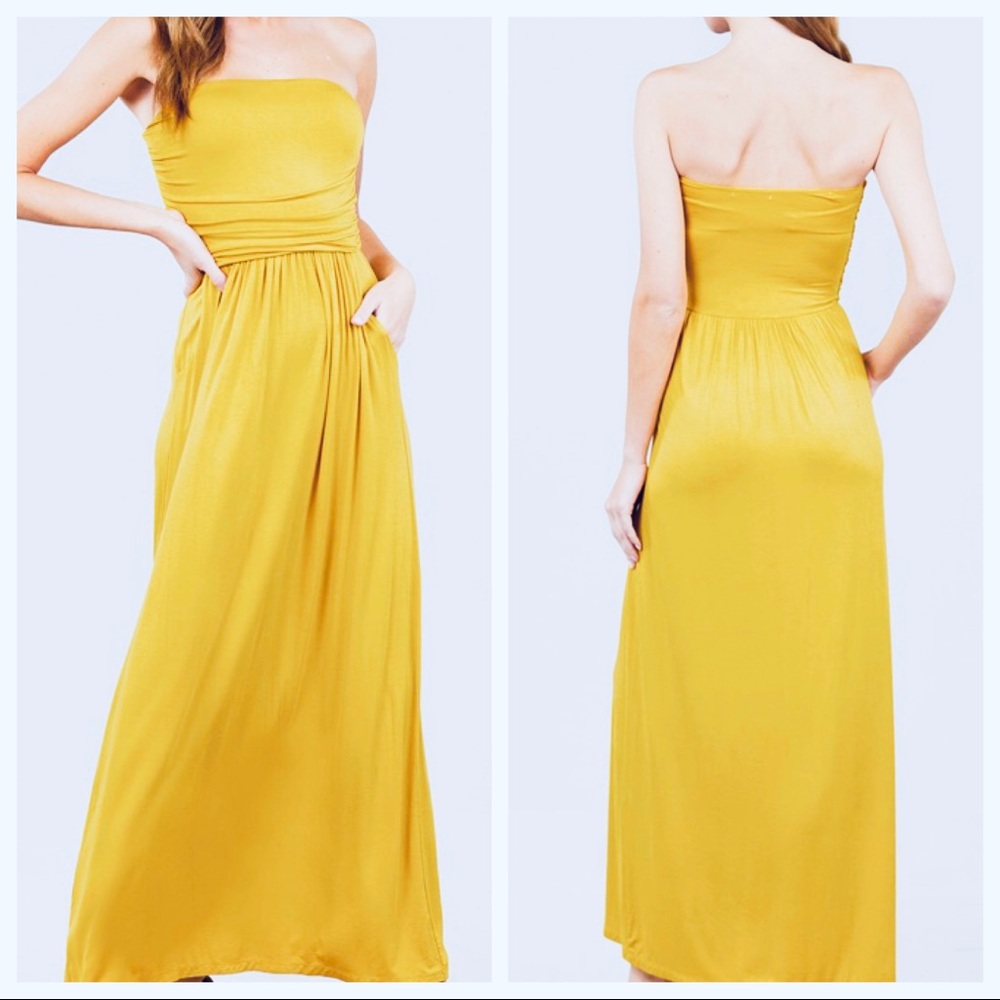 01 Best selling style 
  tube maxi dress side pockets - Picture 3 of 3